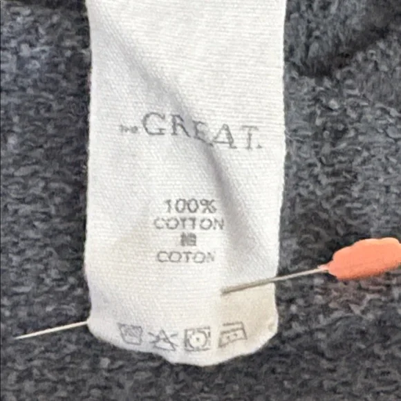 The Great French Terry Sweatshirt in Gray (Washed Black) - Size Small (1) - Picture 7 of 8